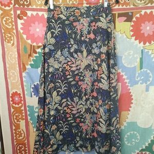 Catch My I Floral Tapestry Look Midi Skirt Large